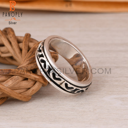 Handmade 925 Sterling Silver V Pattern Ring
