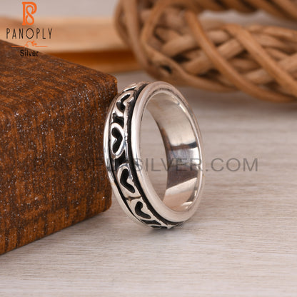 Handmade 925 Sterling Silver V Pattern Ring