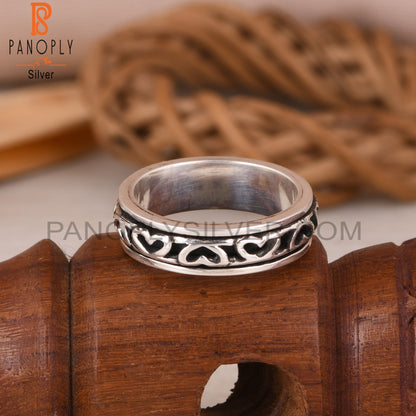 Handmade 925 Sterling Silver V Pattern Ring
