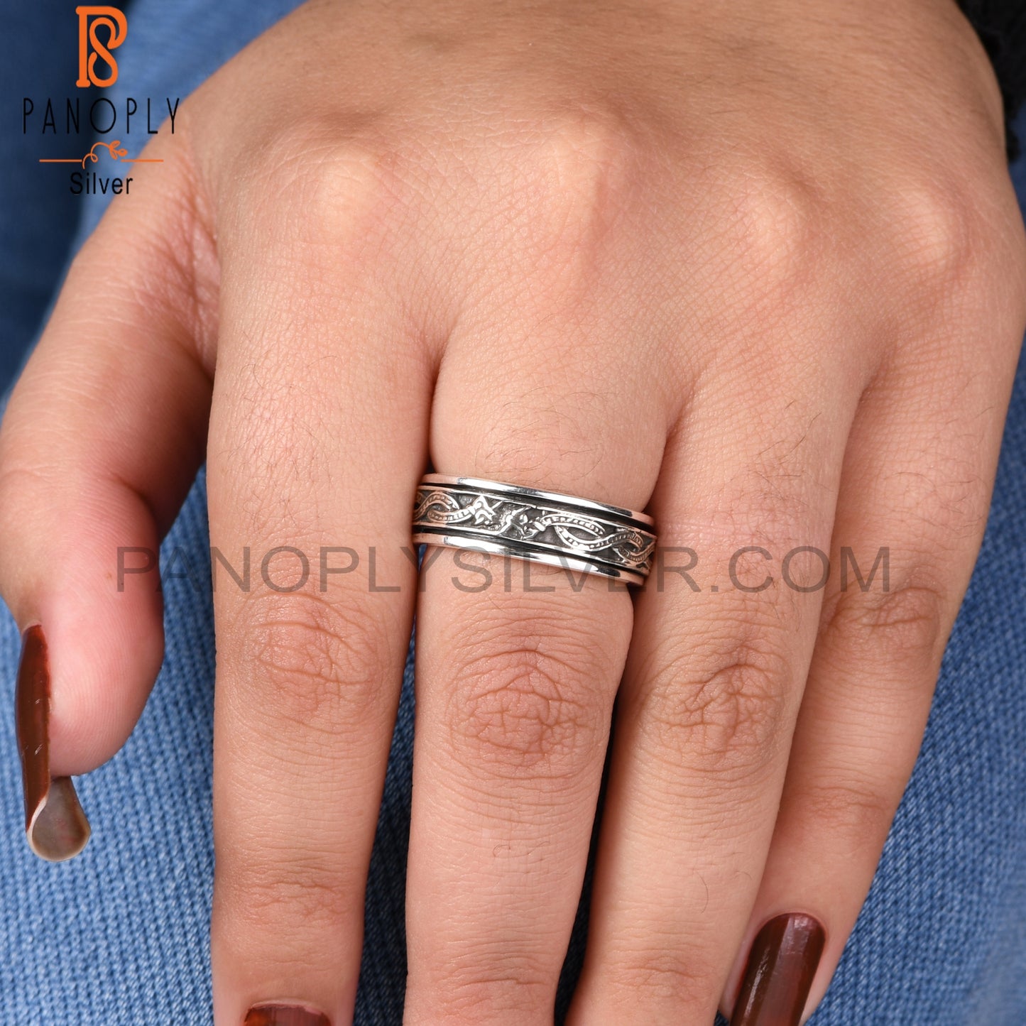 Spinner 925 Sterling Silver Thumb Ring