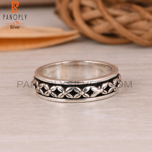 Flower Shape 925 Sterling Silver Ring Band