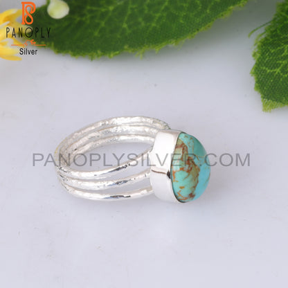 Kingman Turquoise Pear Shape 925 Sterling Silver Ring