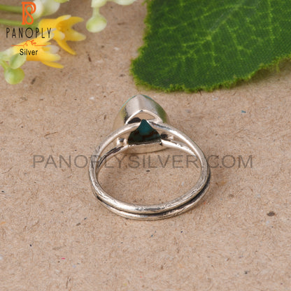 Kingman Turquoise Trillion Shape 925 Sterling Silver Ring