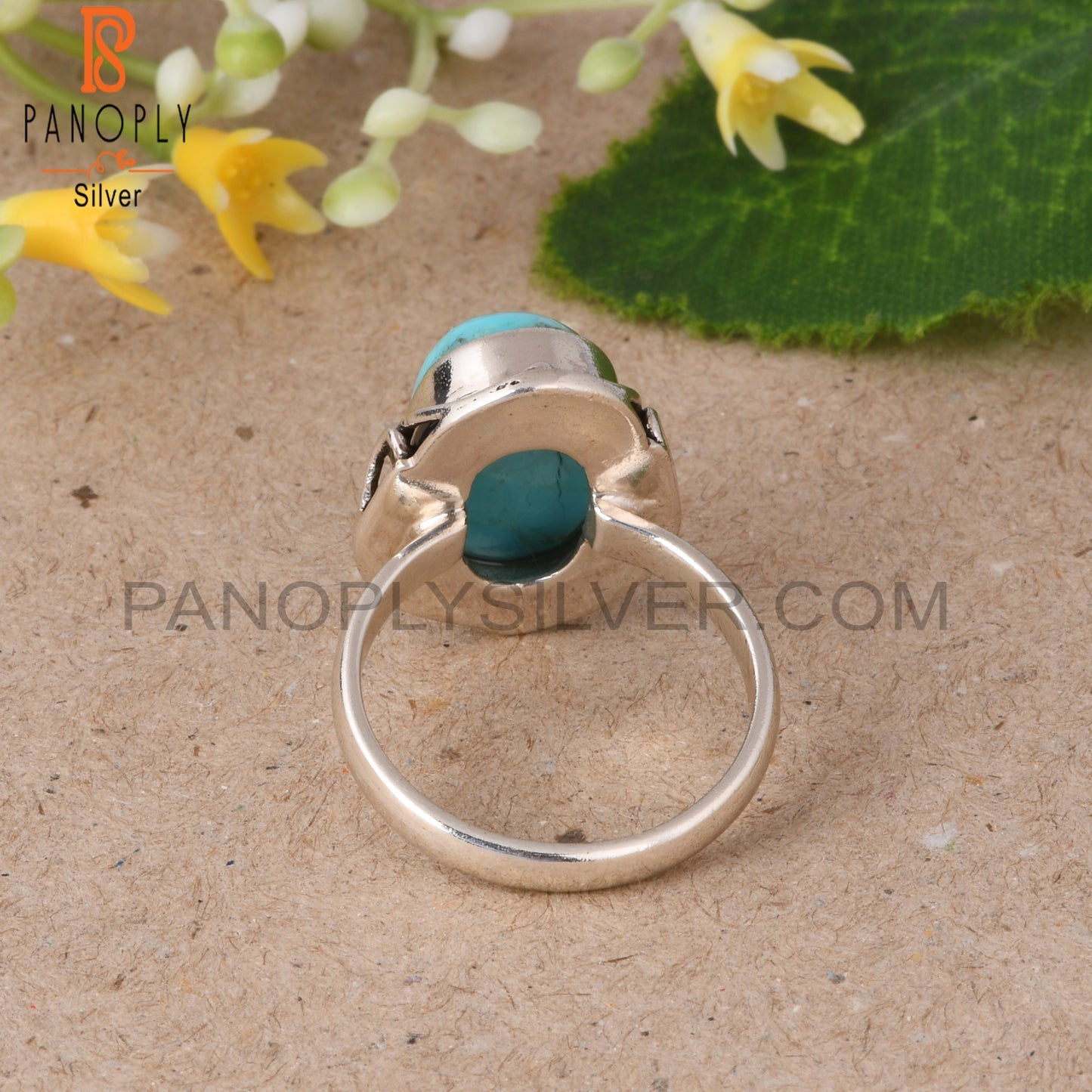 Kingman Turquoise Oval Shape 925 Sterling Silver Ring