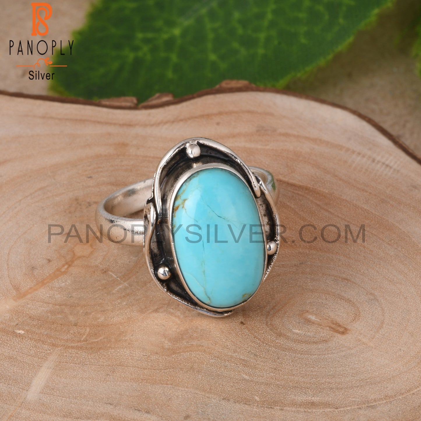 Kingman Turquoise Oval Shape 925 Sterling Silver Ring