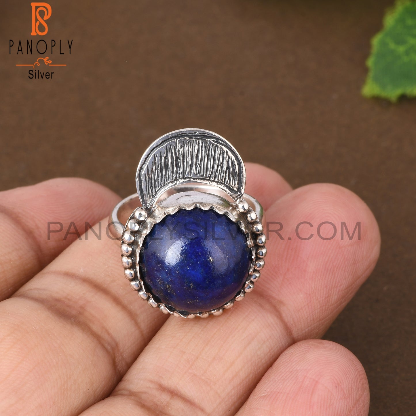Lapis Round Shape 925 Sterling Silver Ring