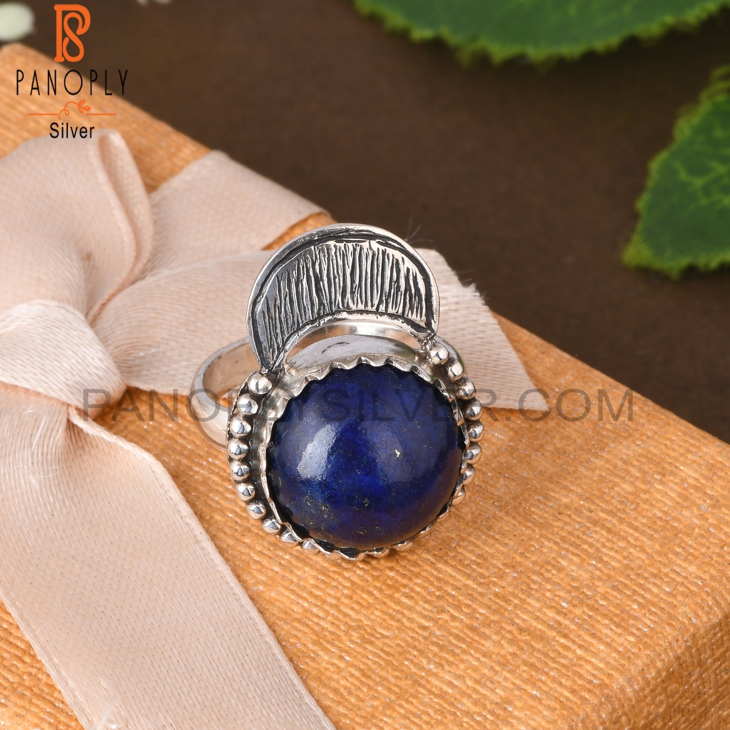 Lapis Round Shape 925 Sterling Silver Ring
