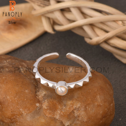 Pearl Round Shape 925 Sterling Silver Ring
