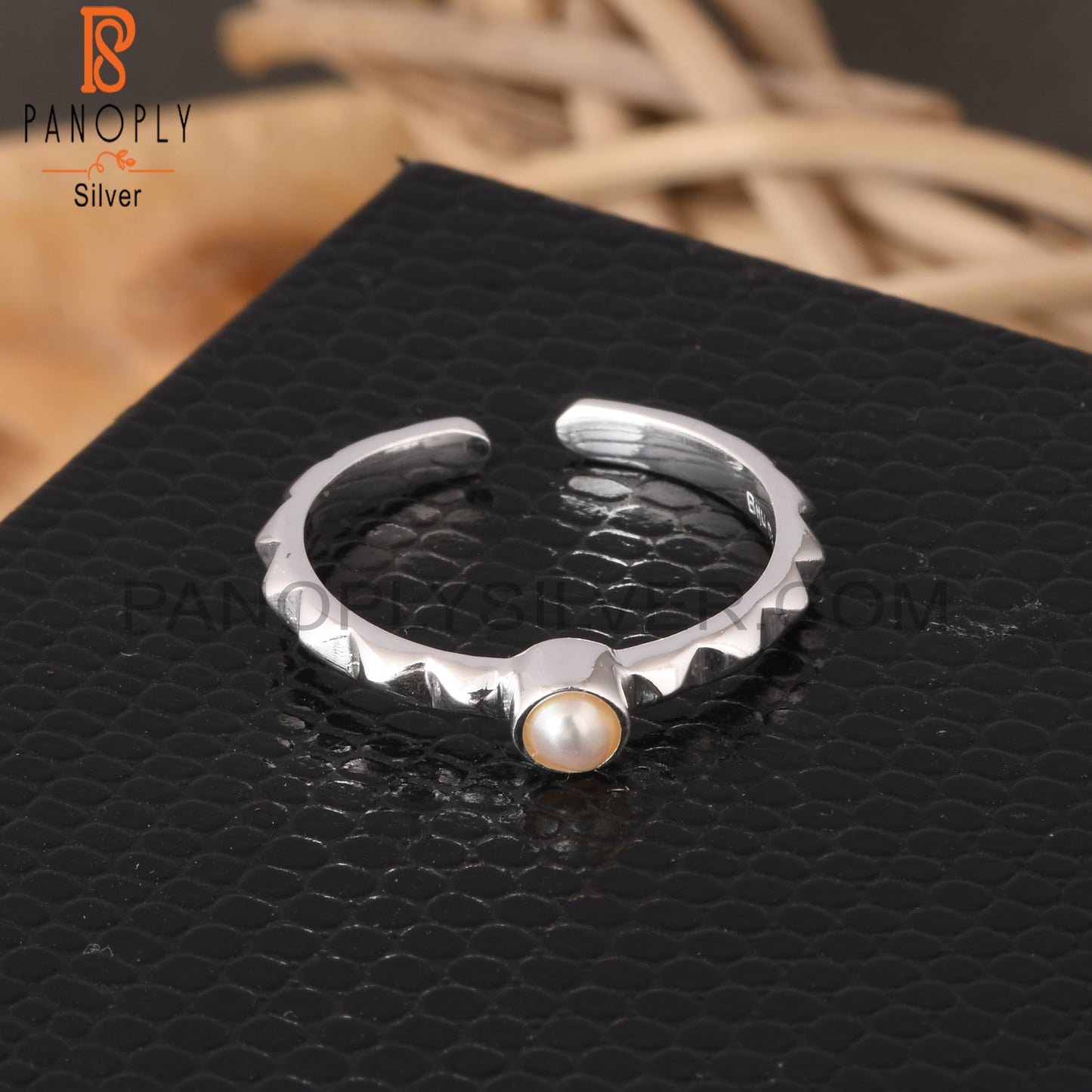 Pearl Round Shape 925 Sterling Silver Ring