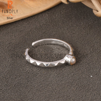 Pearl Round Shape 925 Sterling Silver Ring