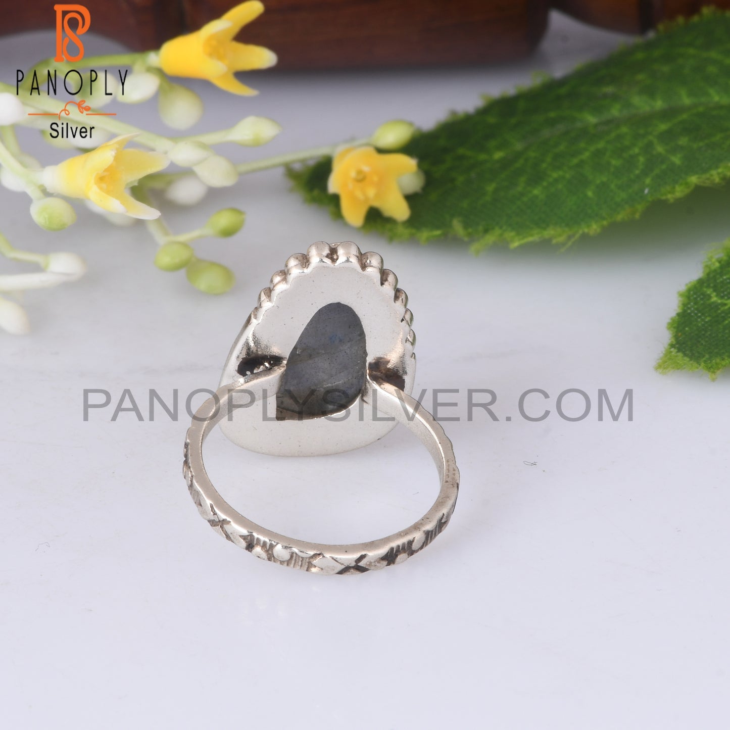 Labradorite 925 Sterling Silver Rough Ring