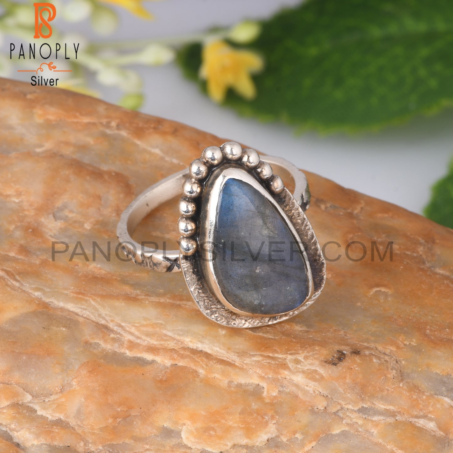 Labradorite 925 Sterling Silver Rough Ring