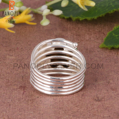 Tiger Eye Yellow Sunflower 925 Silver Leaf Ring