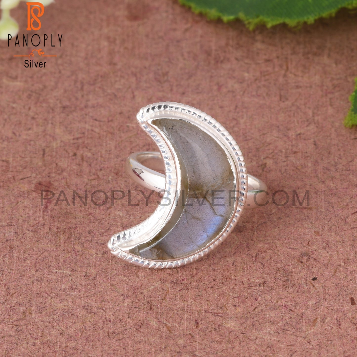 Labradorite Moon 925 Sterling Silver Ring