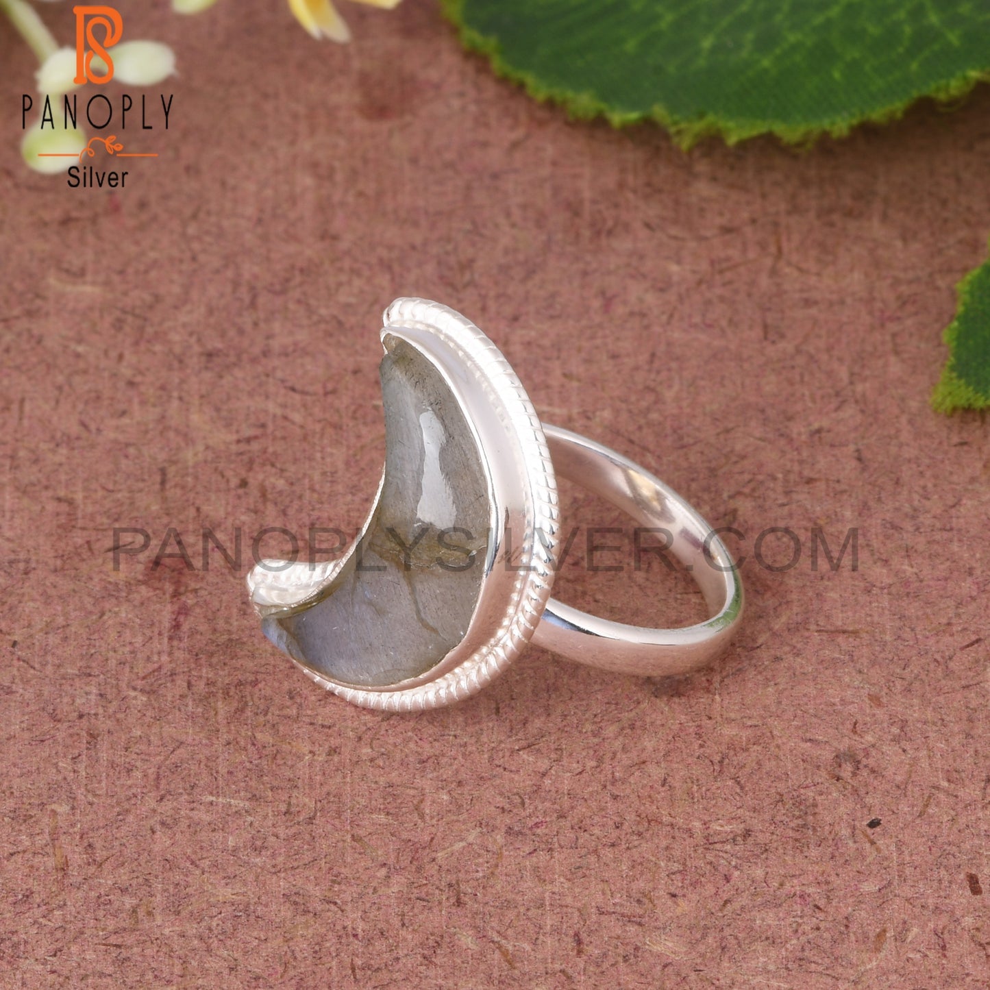 Labradorite Moon 925 Sterling Silver Ring