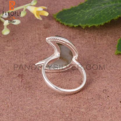 Labradorite Moon 925 Sterling Silver Ring