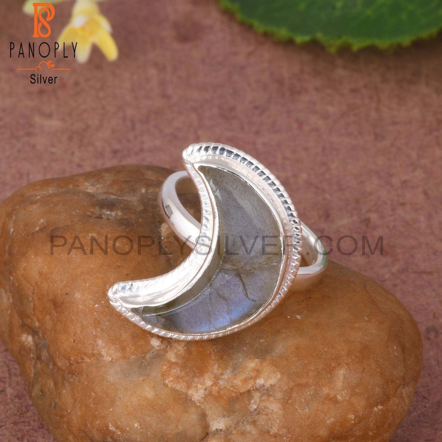 Labradorite Moon 925 Sterling Silver Ring