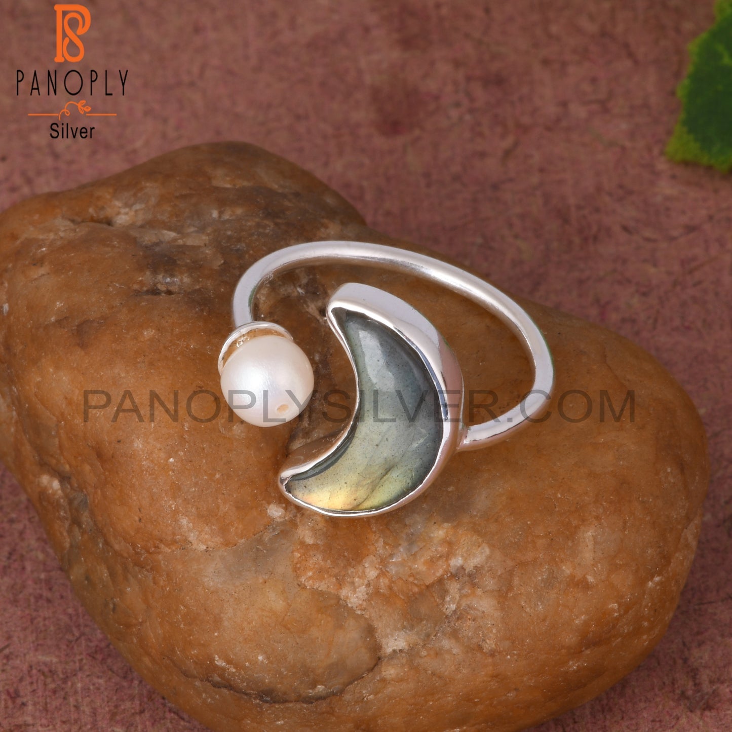 Pearl & Labradorite 925 Sterling Silver Ring