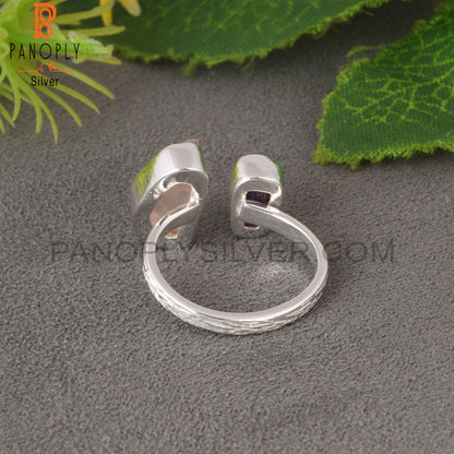 Rose Quartz & Amethyst 925 Sterling Silver Ring