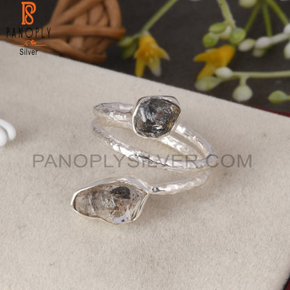 Bypass Herkimer Diamond Rough 925 Sterling Silver Ring