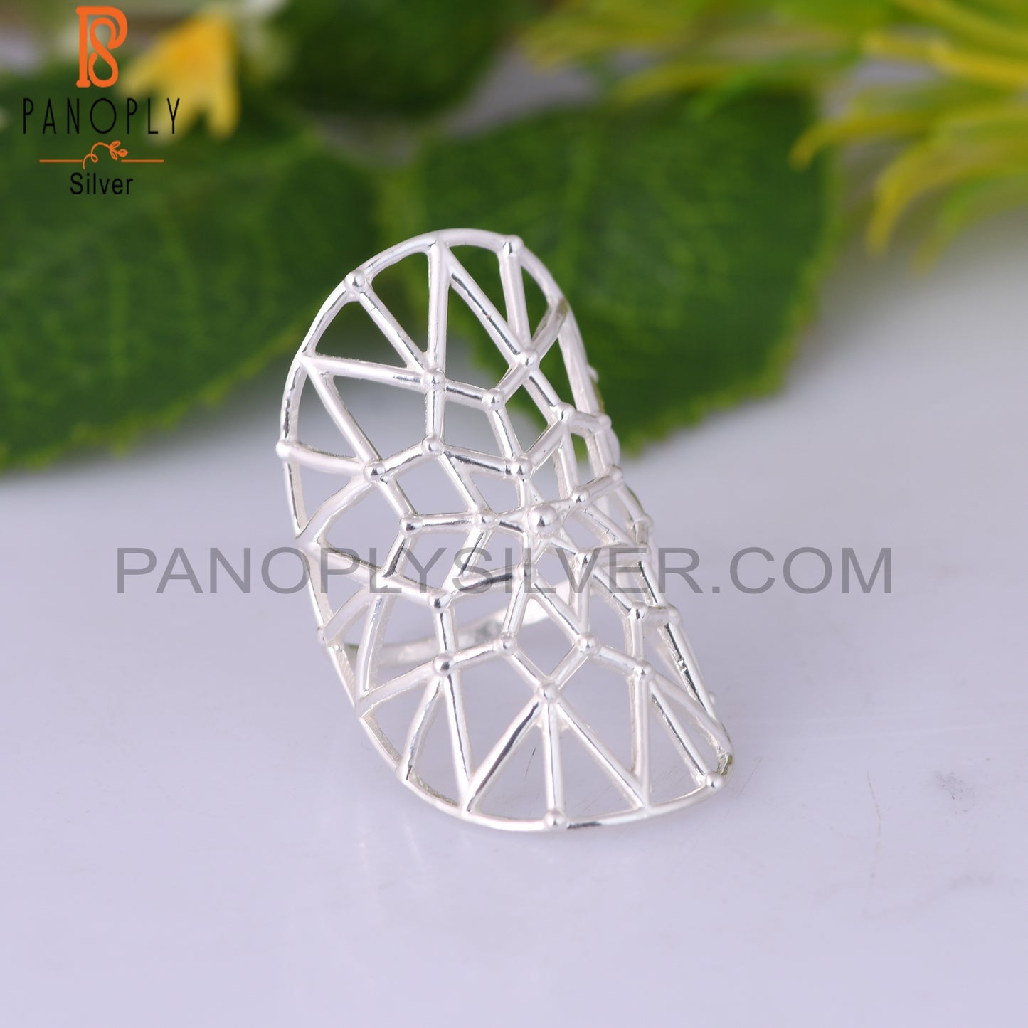 Handmade Net Web Look 925 Sterling Silver Mandala Ring