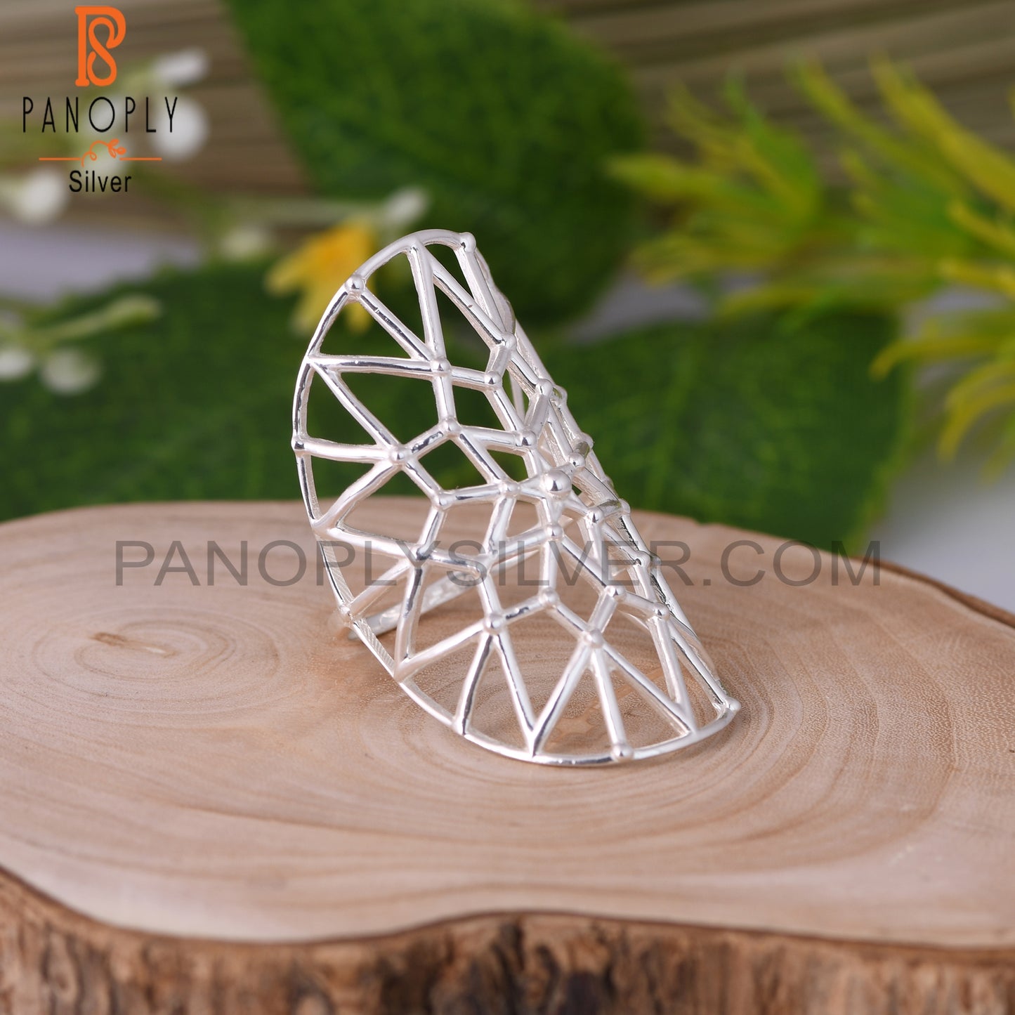 Handmade Net Web Look 925 Sterling Silver Mandala Ring