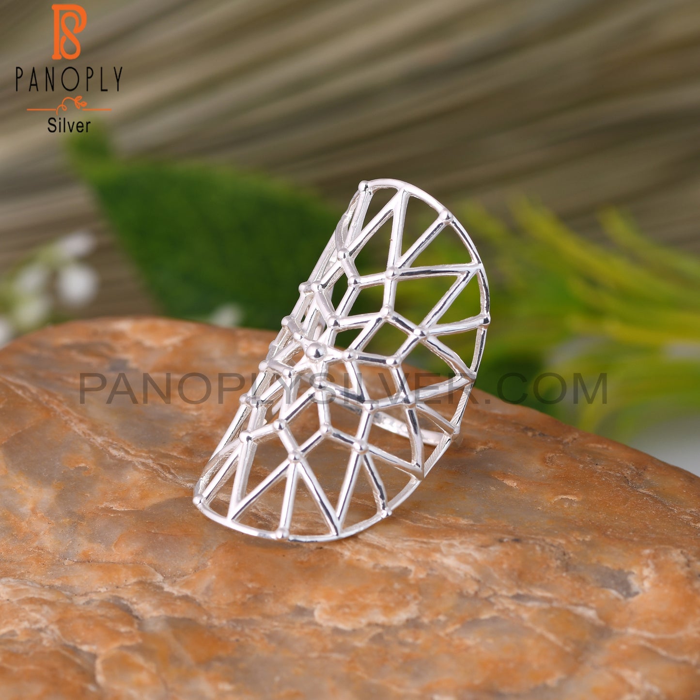 Handmade Net Web Look 925 Sterling Silver Mandala Ring