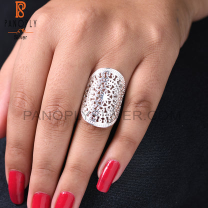 Filigree Mandala Knuckle 925 Sterling Silver Knuckle Ring