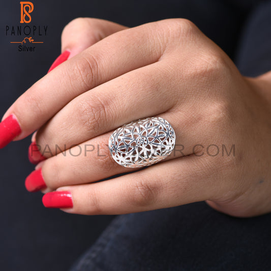 Handmade 925 Sterling Silver Filigree Mandala Knuckle Ring