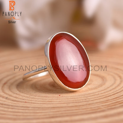 925 Sterling Silver Red Onyx Ring