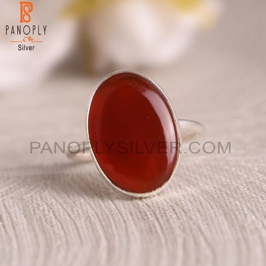 925 Sterling Silver Red Onyx Ring