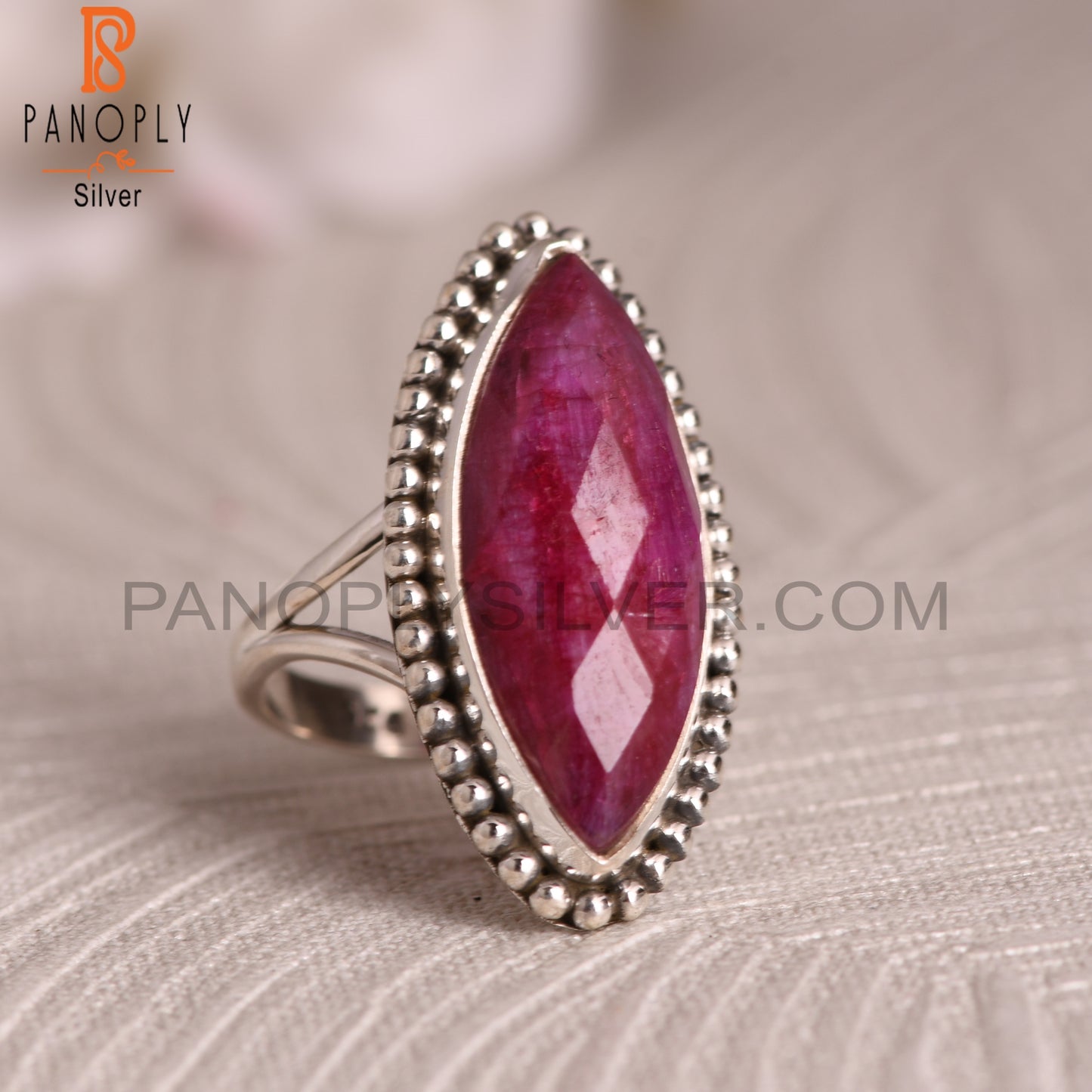 Ruby Marquise 925 Sterling Silver Ring For Women