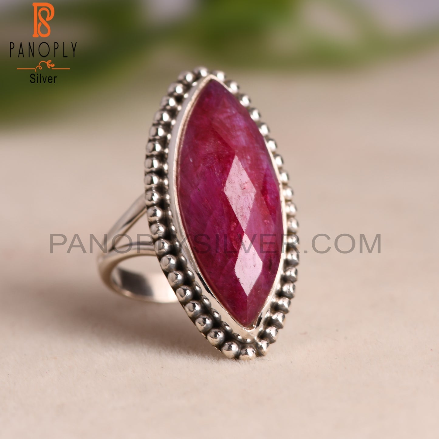 Ruby Marquise 925 Sterling Silver Ring For Women