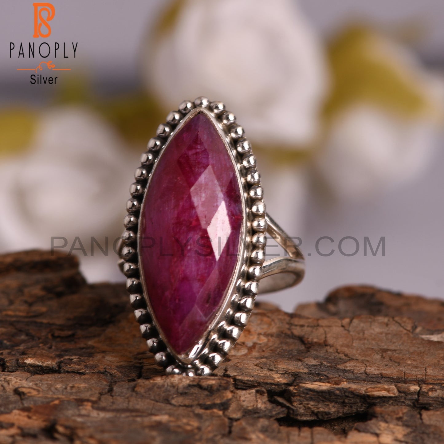 Ruby Marquise 925 Sterling Silver Ring For Women