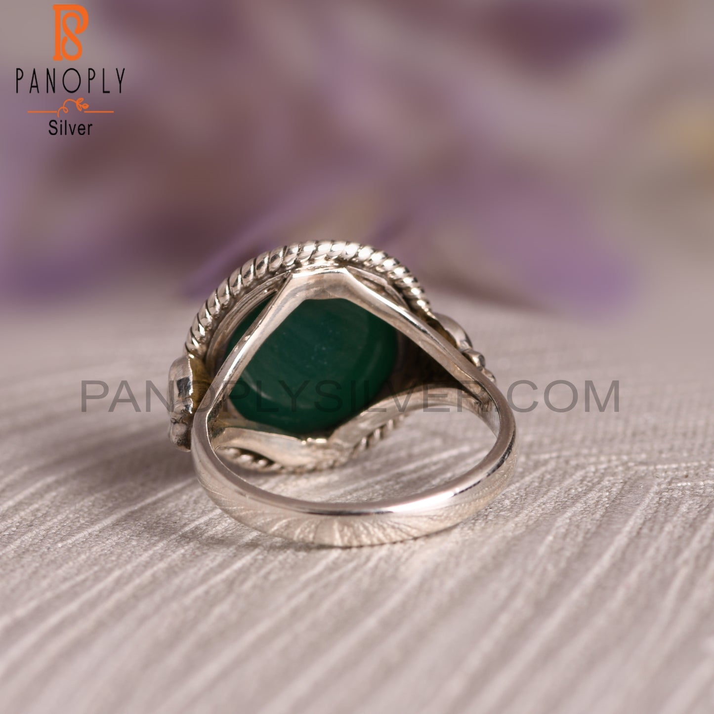 Natural Green Onyx 925 Sterling Silver Ring