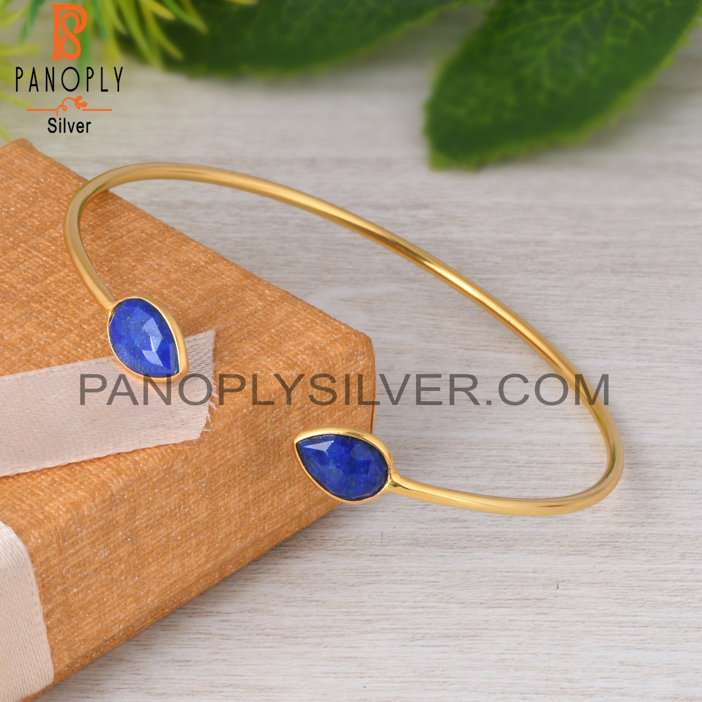 Lapis Pear 925 Sterling Silver Bracelet