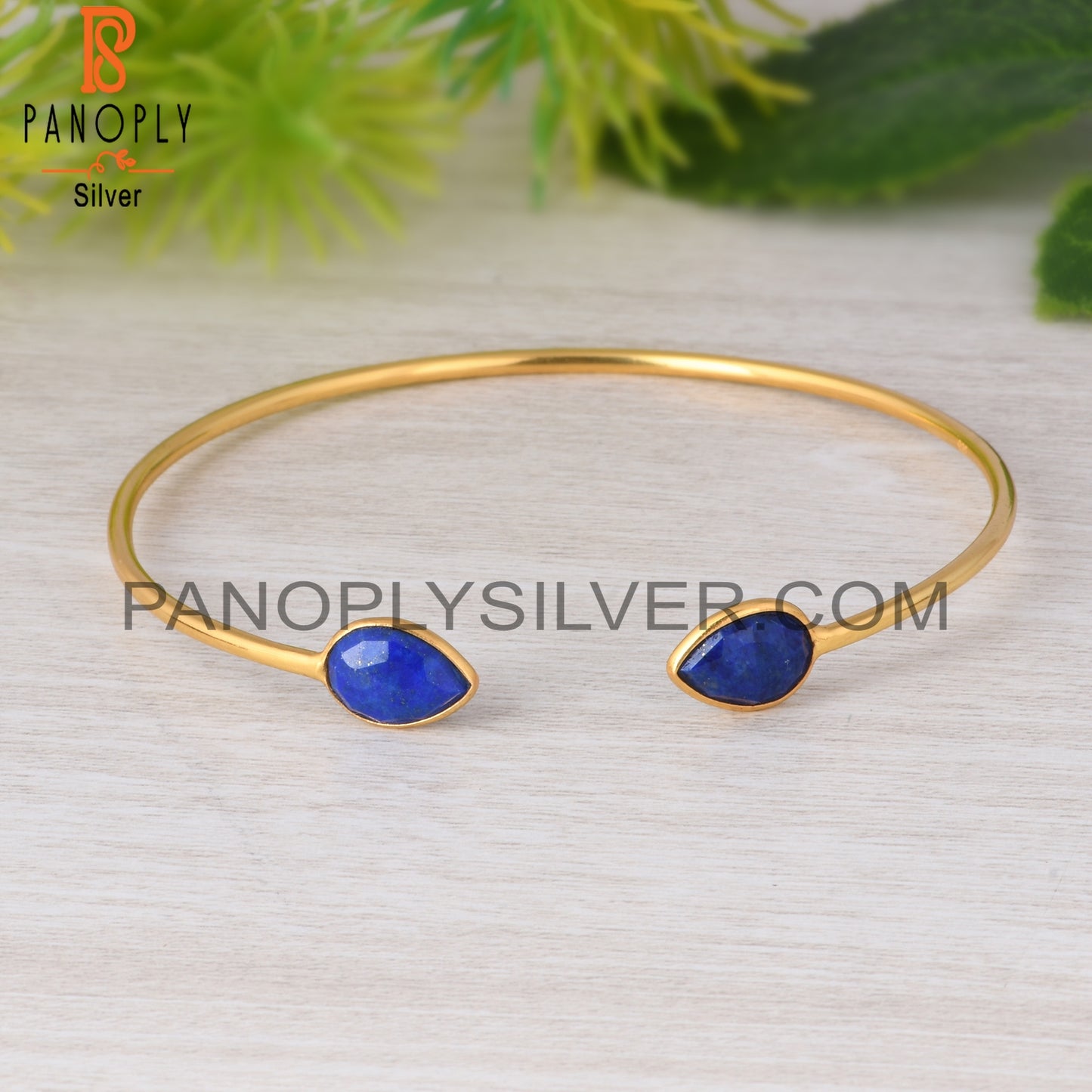 Lapis Pear 925 Sterling Silver Bracelet