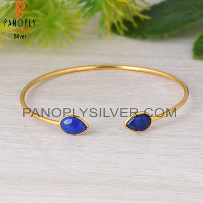 Lapis Pear 925 Sterling Silver Bracelet