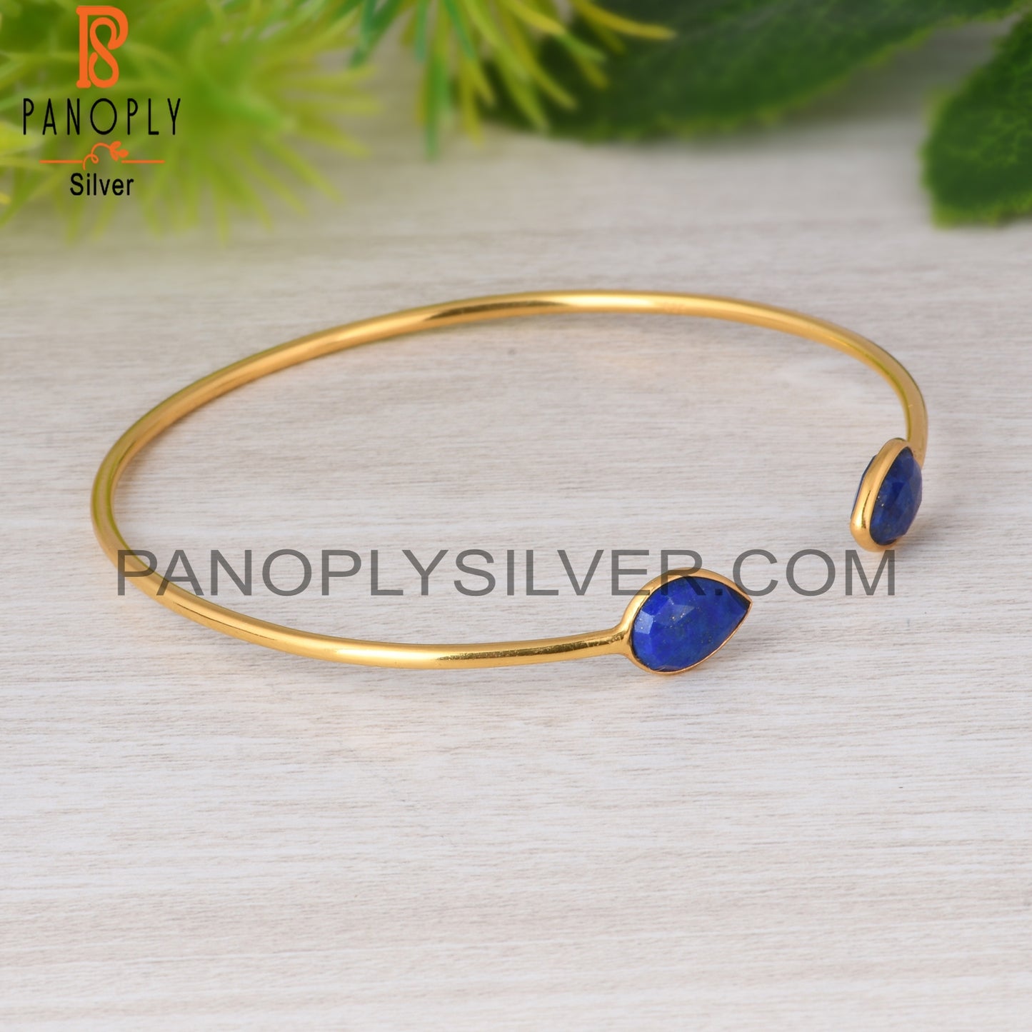 Lapis Pear 925 Sterling Silver Bracelet