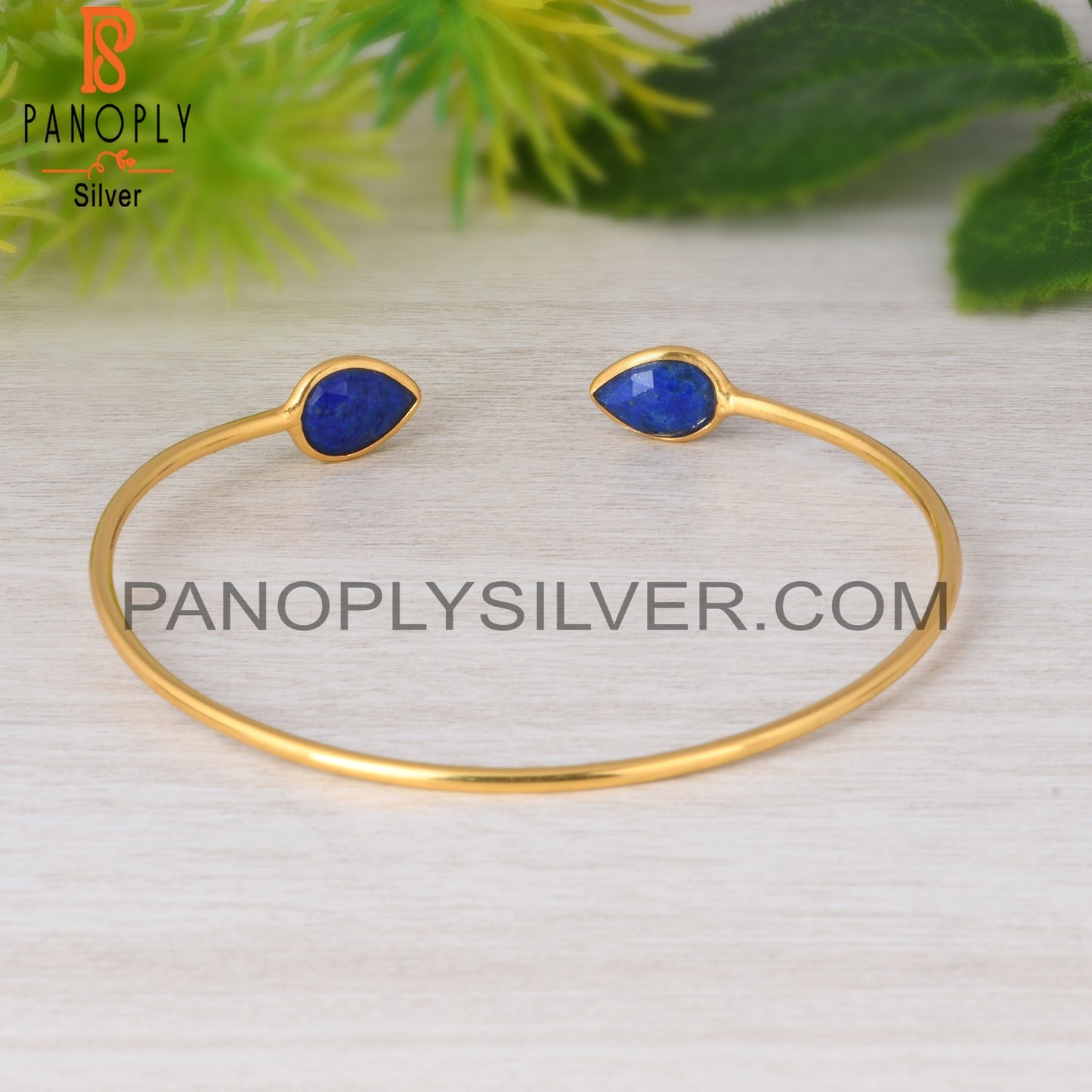 Lapis Pear 925 Sterling Silver Bracelet