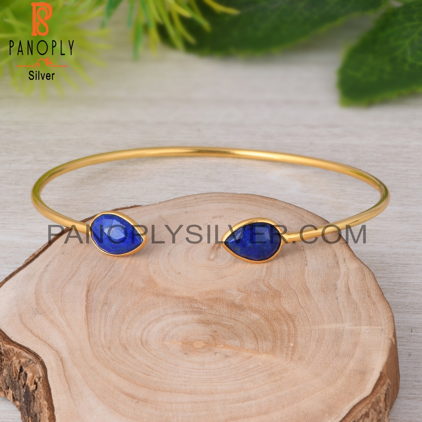 Lapis Pear 925 Sterling Silver Bracelet