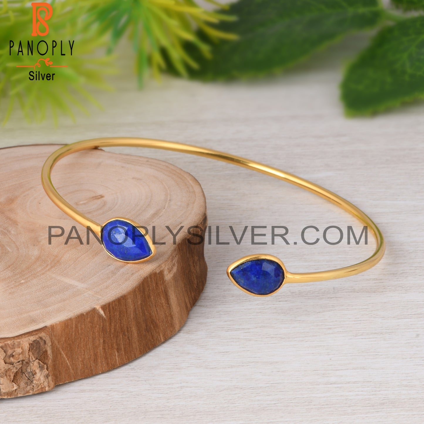 Lapis Pear 925 Sterling Silver Bracelet