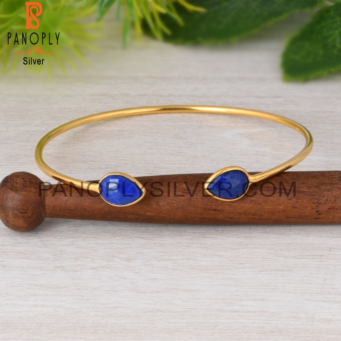 Lapis Pear 925 Sterling Silver Bracelet