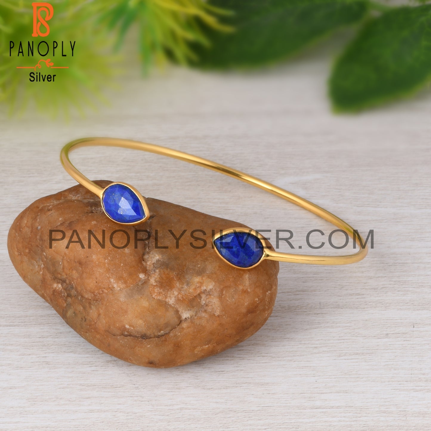 Lapis Pear 925 Sterling Silver Bracelet