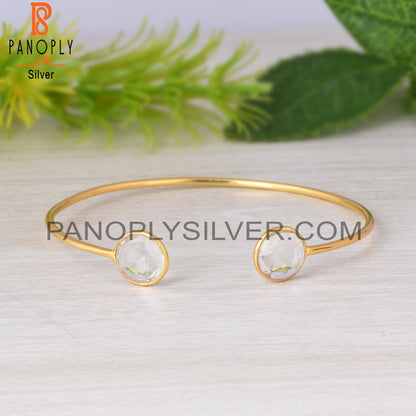 Crystal Quartz 925 Sterling Silver Bracelet