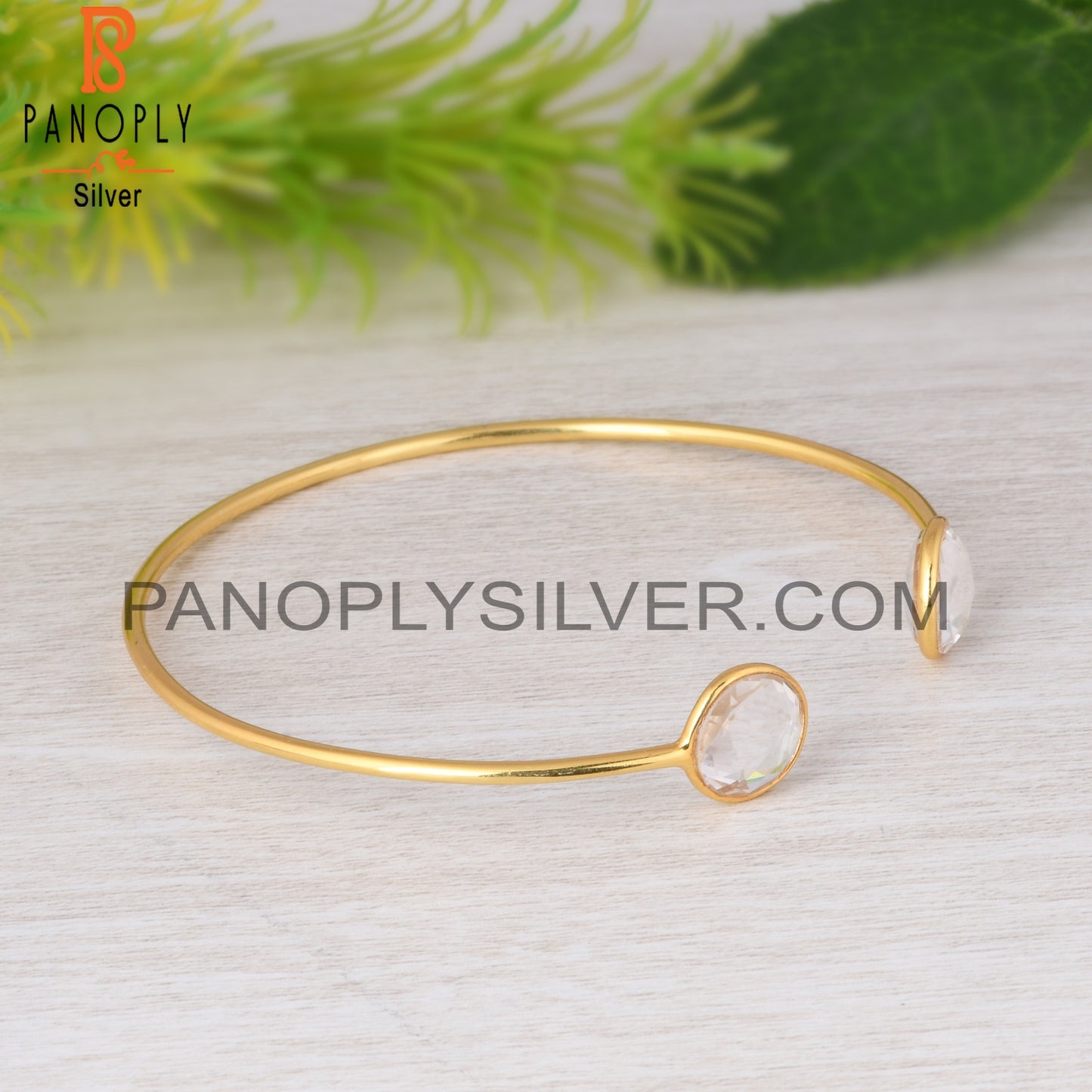 Crystal Quartz 925 Sterling Silver Bracelet