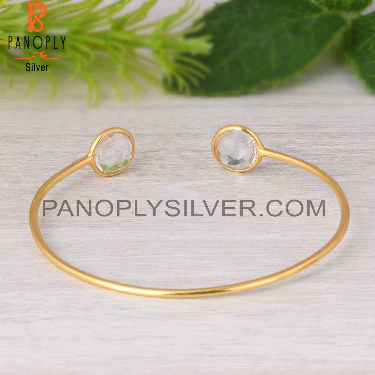 Crystal Quartz 925 Sterling Silver Bracelet