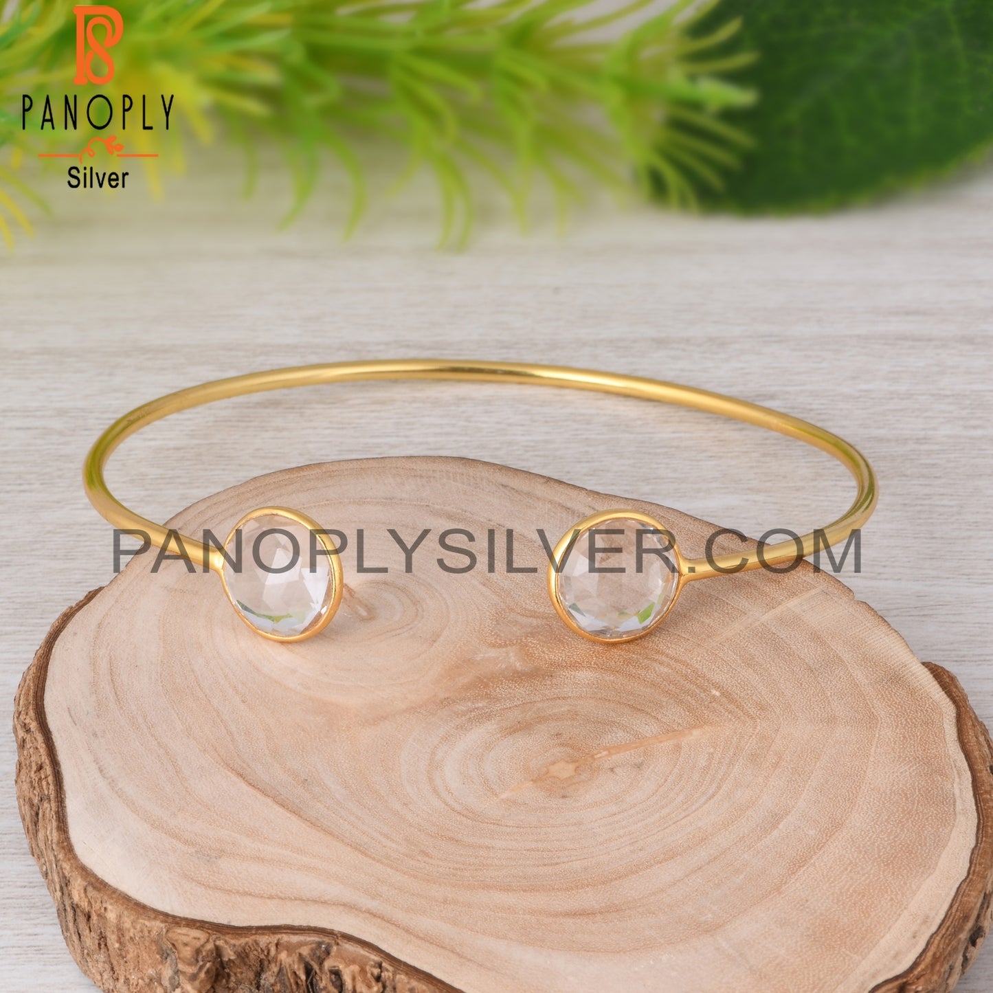 Crystal Quartz 925 Sterling Silver Bracelet