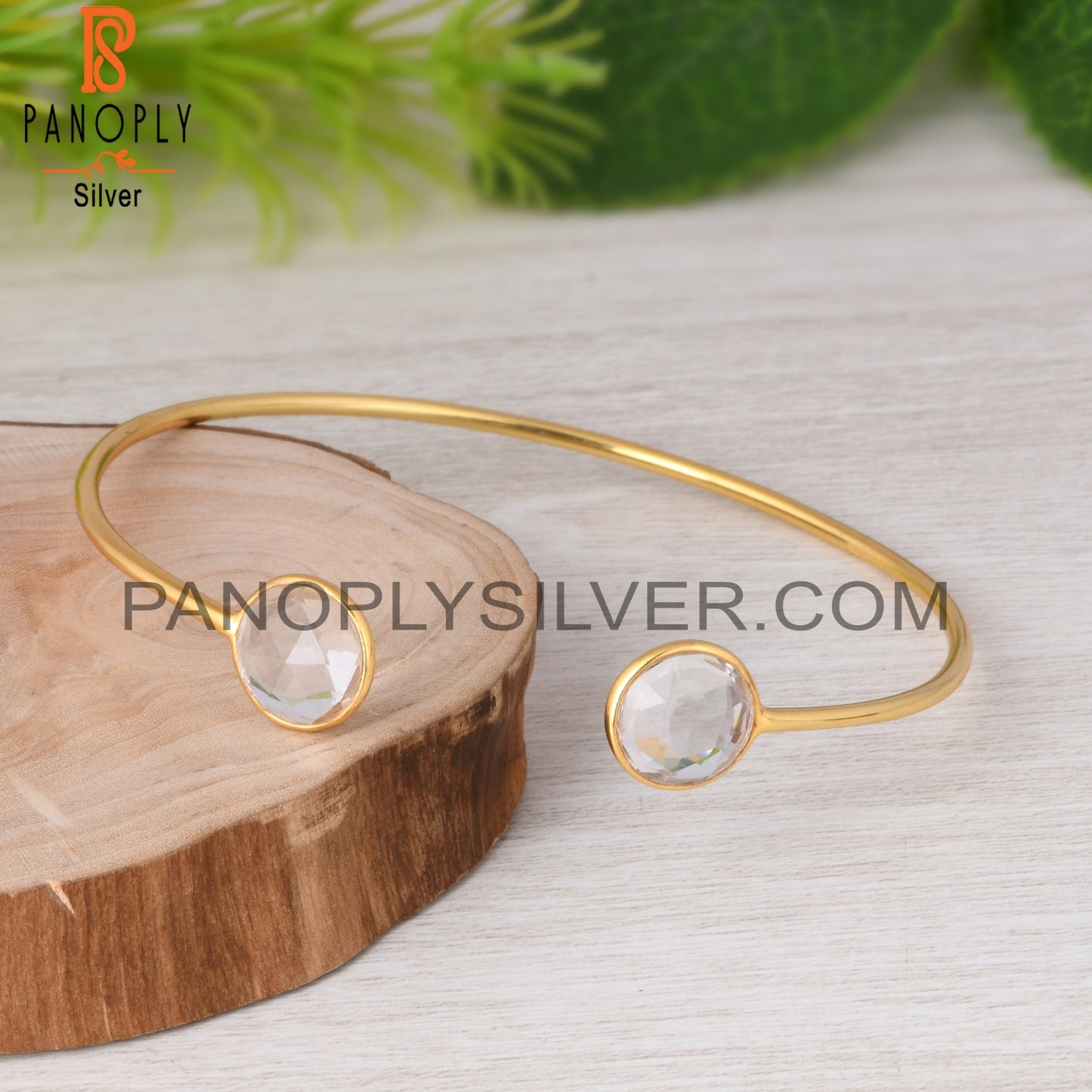 Crystal Quartz 925 Sterling Silver Bracelet
