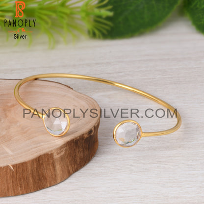 Crystal Quartz 925 Sterling Silver Bracelet